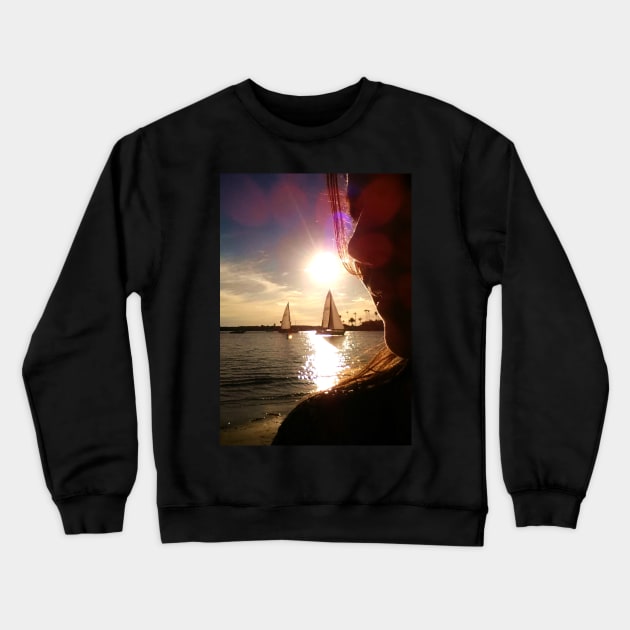 Sailboats at Sunset Crewneck Sweatshirt by 1Redbublppasswo